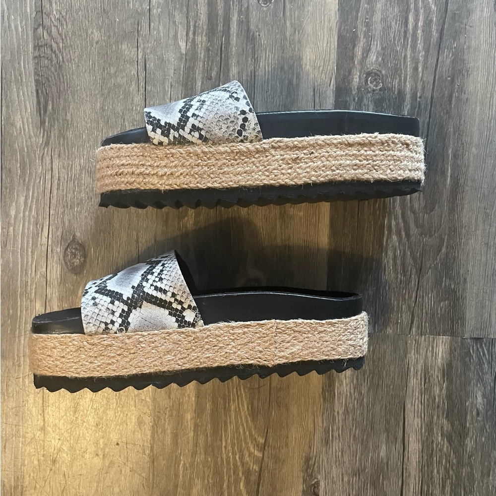 Espadrille Platform Slides With Python Print Size… - image 5